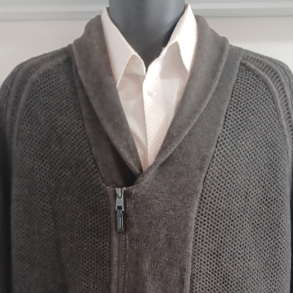 Calvin Klein Other - Calvin Klein Men's Dark Olive Green Zip-Up Sweater